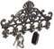 Relaxdays Garderobenleiste aus Gusseisen, 5 Haken, Antiker Landhausstil, HBT: ca. 17 x 35 x 3,5 cm, Hakenleiste, bronze