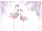 Runa Art Fototapete Flamingo Vogel Modern Vlies Wohnzimmer Schlafzimmer - Made in Germany - Violett Weiss 9418010b