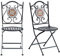 Outsunny 2er Set klappbare Gartenstühle Bistrostuhl Mosaiksitz für Terrasse Balkon Metall Belastung 120 kg 50x40x94,5 cm Schwarz