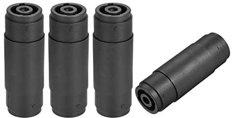 sourcing map 4Pin Speaker/Amp SpeakOns Adapter Connectors,Female to Female Plug Jack Straight Coupler Cable Connector,Speakons Compatible,4pcs