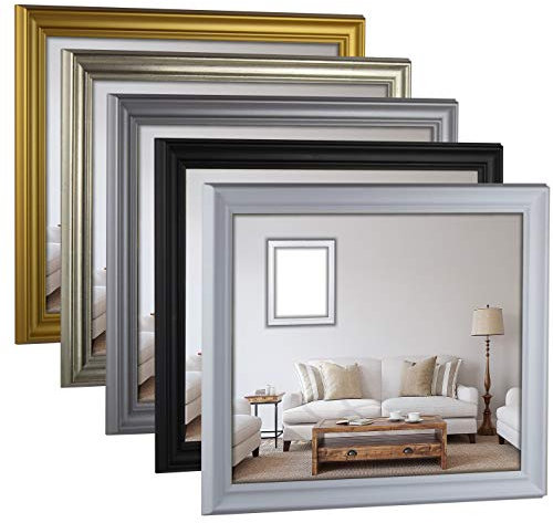 myposterframe Bilderrahmen Barock Größenwahl 42 x 59,4 cm Helena DIN A2 Metall Glanz mit Kunstglas klar 1 mm