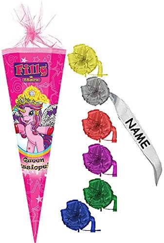 alles-meine.de GmbH stabile Spitze - aus Kunststoff - verschiedenes Zubehör frei wählbar - passend für Schultüte - Filly Pferd/Einhorn - Cassiopeia - 22/35 / 50/70 / 85..