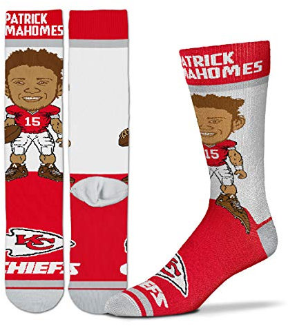 For Bare Feet Kansas City Chiefs Patrick Mahomes # Player Socken (Jugendliche, Größe M & L), Herren, mehrfarbig, 1-5