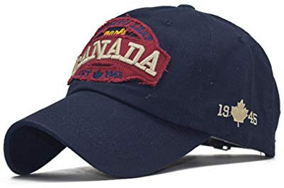 XibeiTrade Baseballkappe mit Kanada-Ahorn-Flagge, Baumwolle, für Herren und Damen, blau, M