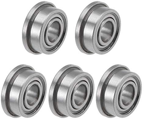 sourcing map 5Stk.F683ZZ Flanschkugellager 3mm X 7mm X 3mm Abgeschirmter Chromstahl Z2