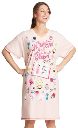 Little Blue House Nightshirt Chemise de Nuit, Club de Lecture, Taille Unique Femme