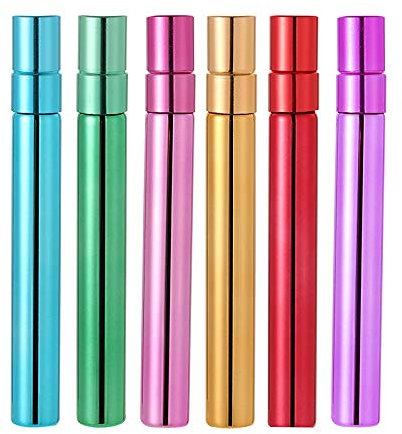 Enslz Lot de 6 flacons de parfum vides en verre avec revêtement UV de 10 ml pour huiles essentielles, sérums, parfum
