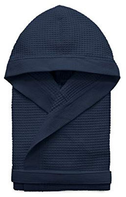 Morbidissimi Accappatoio Nido D’Ape Bambino, Bambina, Ragazzi Con Cappuccio, Cinturino e 2 Tasche, Accappatoi Piscina, 270 gr/mq 100% Cotone, Assorbente, Z055 (Accappatoio Blu Navy, 10-12 anni)