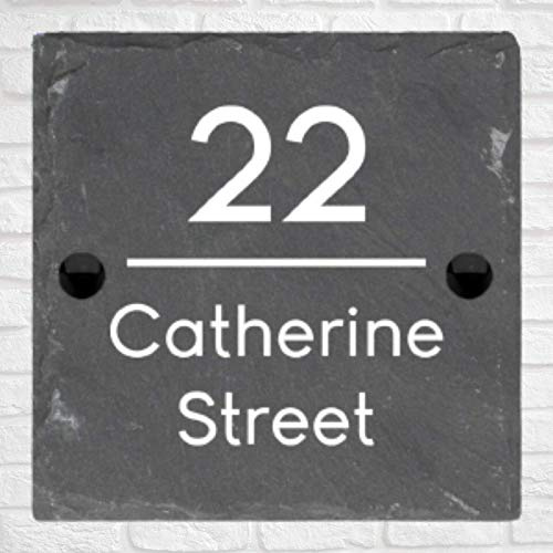 Be-Creative Rustic Natural Slate House Gate Sign Personalised Name Plate - ( 10cm x 10cm )