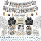 Hunde Party Dekorationen, Hunde-Themengeschirr-Party-Pack für Welpen, Hundeliebhaber, Kindergeburtstags-Partydekorationen, Einschließlich Teller, Tassen, Servietten, Tischdecke, Banner für 20 (B)
