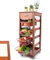Kasalingo Carrello Porta Frutta e Verdura con cassetto portapane 29,5x37 h 83 in Legno, carrello da cucina con ripiano multiuso 100% Made in Italy. (Ciliegio)