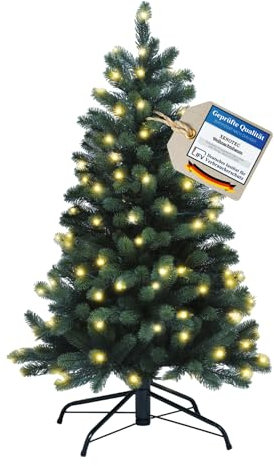Xenotec Premium Weihnachtsbaum 120cm – helles Licht – künstlicher Weihnachtsbaum – mit 118 LEDs – unechter Tannenbaum - PE-Weihnachtsbaum