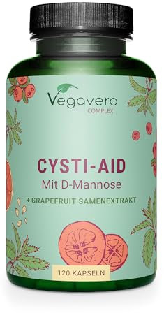 Integratore CISTITE | 100% NATURALE | con D-Mannosio, Mirtillo Rosso, Uva Ursina, Semi di Pompelmo e Ortica | 120 capsule | Benessere Vie Urinarie | Senza Additivi | Vegan | Vegavero®