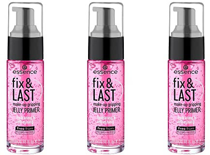 Essence fix & last make-up gripping JELLY PRIMER, imprimación, rosa, fijador, duradero, imprimación, refrescante, suavizante, natural, translúcido, vegano, sin alcohol,29 ml
