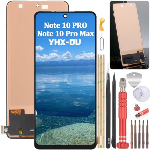 YHX-OU LCD para Xiaomi Redmi Note 10 Pro M2101K6G M2101K6R Digitalizador Pantalla Táctil de Reemplazo con Herramienta de Instalación (Negro)