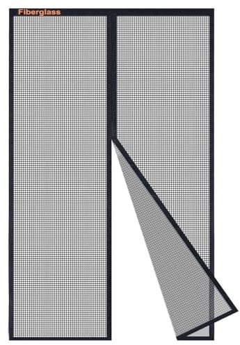 Risareyi Moustiquaire Porte Fenetre en Fibre de Verre, 60x225cm, Noir | Anti UV, Rideau Moustiquaire Aimantée Résistant pour Balcon, Fermeture Magnétique, Sans Perçage, 4cm Bande Adhésive Supérieur