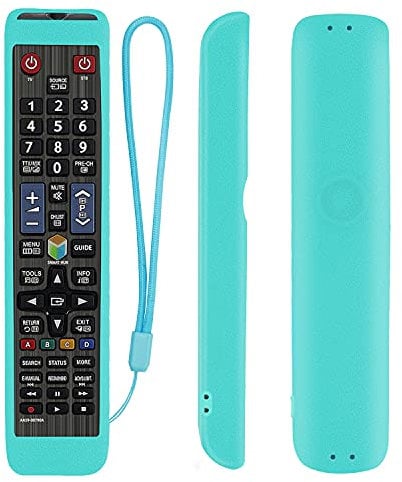 Custodia protettiva in silicone per telecomando TV Samsung BN59-01178B RM-D1078+ BN59-01198Q AA59-00582A BN59-01178R AA59-00652A, custodia antiurto, delicata sulla pelle (Bagliore nel buio, blu)
