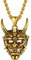 U7 Anhänger für Herren Japanische Dämonen Prajna Maske Kette Männer Frauen Gotik Punk Horn Schädel Halskette Kette 18k vergoldet Modeschmuck Accessoire 02: Gold