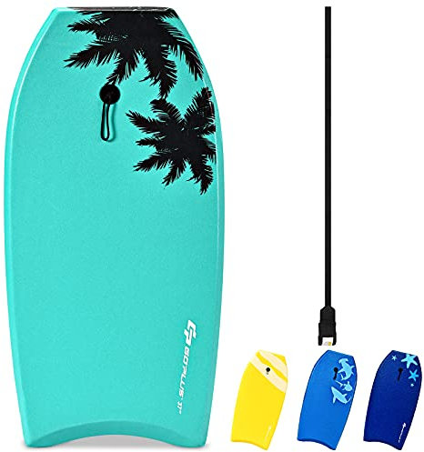 GOPLUS Surfboard Surfbrett Bodyboard Shortboard Schwimmbrett Farbwahl, Schwimmboard 83x47x5,5cm (Grün-S)