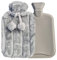 MAILEKT Wärmflasche mit Bezug, Hot Water Bottle 2L,Bettflasche mit Bezug, Gummimaterial für Sicherheit und Haltbarkeit, Bettflasche für Erwachsene und Kinder(Grau)