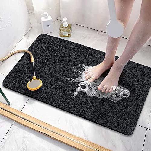 Bingobang Bath Mats Non Slip,Shower Mat Rubber 60x40cm,Extra Soft Anti-Mould, Machine-Washable,For Bathroom Floor,Bathtub(Black)