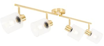 Qazqa Verstellbarer Deckenstrahler, Deckenspot - Laura - gold, max. 40W, Geeignet für LED, 111cm, 4-flammig, Ideal als Küche lampe und Wohnzimmerlampe