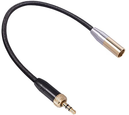 JUJNE Cable de micrófono de audio con rosca interior de 3,5 mm, conector Mini XLR de 3 , cable adaptador para cámara réflex
