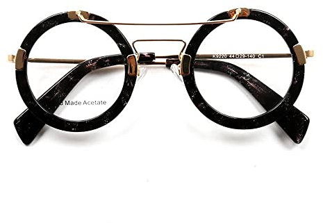 DAGIJIRD Unisex Brillenrahmen Vintage Runde Brille Dicker Runder Rand Acetat Brille
