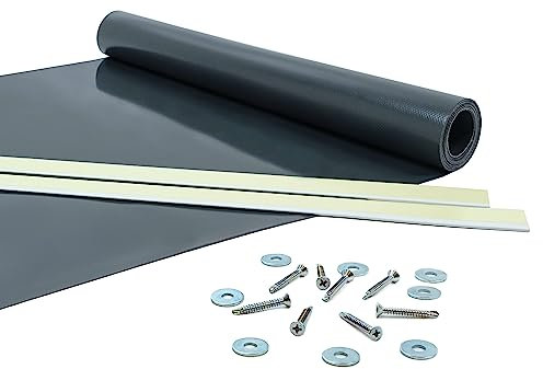Giuri Tessuti - Fasce in PVC Pieno per Copertura ad Onda di Gazebo e Pergola - Telo ombreggiante ignifugo (Antracite, 60x250cm)