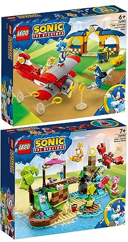 Lego Sonic 2er Set: 76991 Tails Tornadoflieger mit Werkstatt & 76992 Amys Tierrettungsinsel
