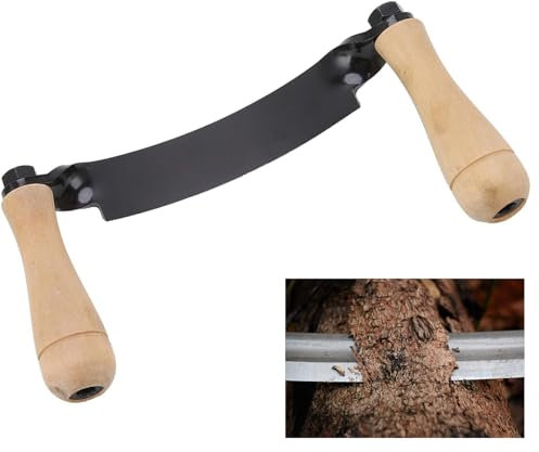 Fyearfly Couteau à écorce, Lame en Acier Au Tungstène Manche en Bois Confortable Haute Netteté Couteau à Traction Droite pour Charpentiers en Bois Tourneurs Et Sculpteurs sur Bois