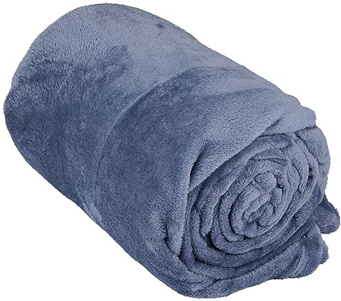 Arti Casa Fleecedecke 150 x 200 cm - Tagesdecke - Kuscheldecke - Sofa Überwurfdecke - 1-Personen Sofadecke - Dekoration Wohnzimmer - Waschmaschinenfest - Blau - Fleece/Polyester