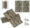 Anstore 4 bisagras de acero inoxidable para puerta, bronce, 70 x 40 x 1,3 mm, con rodamiento de bolas, bisagras grandes para cargas pesadas, ajustables, herrajes para muebles, con 24 tornillos, 12 x 5
