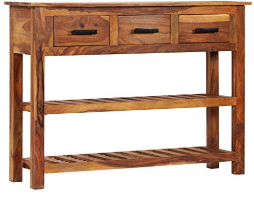 YITHOPI Garderobenschränke Wohnzimmer Sideboard Zimmermöbel Sideboard mit 3 Schubladen 110x30x80 cm Massivholz Akazie