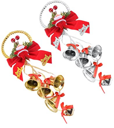 DECHOUS 2St bürodeko büro Dekoration kolodialesilber Party weihnachtsglocken wihnachtsdeko Weihnachtsbaum Glocke Christbaumschmuck Weihnachten Anhänger Geschenk ältere schmücken