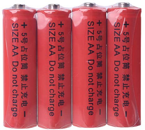 Maxtonser Batería Falsa Universal de tamaño 14500 AA para Carcasa, Marcador de posición, Cilindro, Conductor, Uso con batería Recargable, Color Rojo
