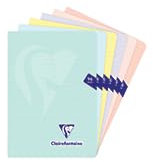 Calligraphe Clairefontaine Mimesys PASTEL 308686Cpack 10 Notizbücher, geheftet, A5, 14,8 x 21 cm, 96 Seiten, liniert, weißes Papier, 90 g, Umschlag aus Polypropylen, blickdicht, zufällige Farbauswahl