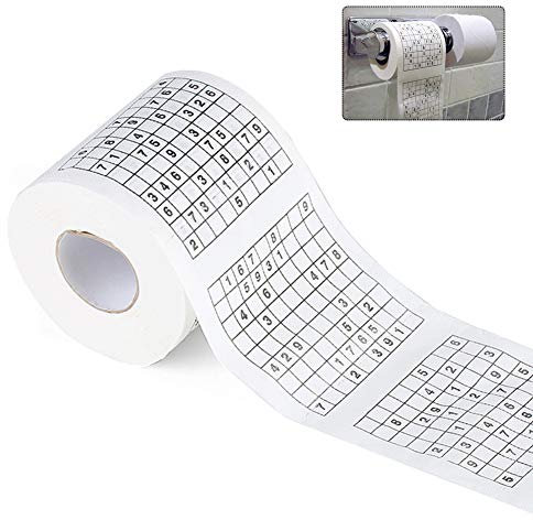 Topiky Toilettenpapier mit Lustigem Sudoku Aufdruck, Weiches Holzzellstoffmaterial, Ideal für Zuhause, Café, Geschäft, Restaurant (1)