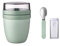 Mepal - Klapplöffel Set mit Lunchpot Mini Ellipse - Praktischer Joghurtbecher & Müslibecher - Unterteilung für Joghurt & Müsli - Geeignet für Gefrierschrank, Mikrowelle & Spülmaschine - Nordic Sage