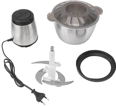 Hachoir à Viande électrique En Acier Inoxydable 2L, Mini Hachoir électrique Multifonctionnel 8000 Tr/min 200W, Prise Ue 220V