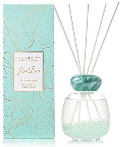 Cocorrína Raumduft mit 8 Duftstäbchen, Fig Sandalwood, Natürlich, Langanhaltend, Home Duft ätherisches Öl Reed Diffuser für Badezimmer Regal Dekoration 160ml
