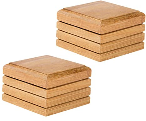 Ciieeo 2 Piezas Caja de jabón Fregadero Lavabo bañeras contenedor de jabón de bambú Bandeja dispensadora de jabón Bar Bandeja de Madera Bandeja de jabón Jabonera portátil Tina Viajar