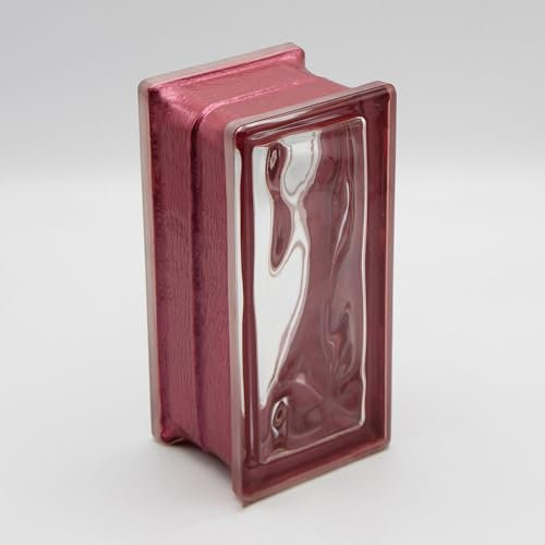 Design Glasbaustein Wolke Reflex rubin (Halbstein), 19x9x8 cm - 10 Stück