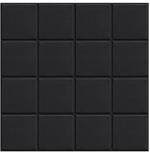 Peel and Stick Tiles for Kitchen, Premium Large Design Matte Black Tiles Stick on Backsplash for Bathroom, Kitchen, RV, Etc(10-Sheet,12×12)