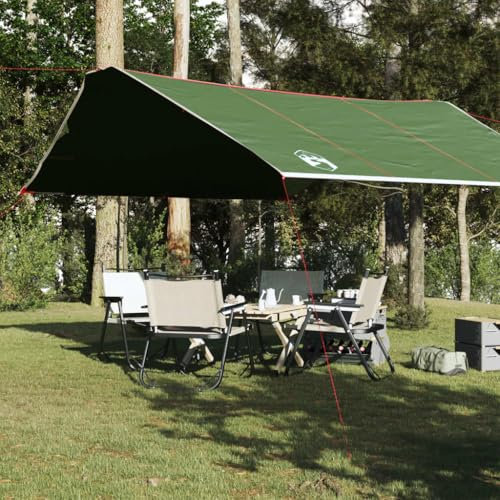 Tino Tech Tarp Outdoor Tent Camping Zeltplane Zeltunterlage für Ourdoor Camping Zeltplane Tarp für Hängematte Wasserdicht Tarp Camping Zelt Plane Ultraleicht 420x440 cm Polyester Grün