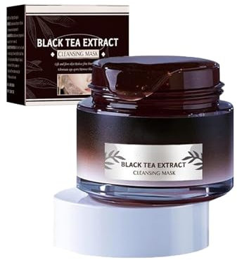 sjfscqr Maske aus schwarzem Tee, Anti-Aging-Peelingcreme aus schwarzem Tee, Abziehmaske aus schwarzem Tee, Reinigungsmaske aus schwarzem Tee-Extrakt für alle Hauttypen