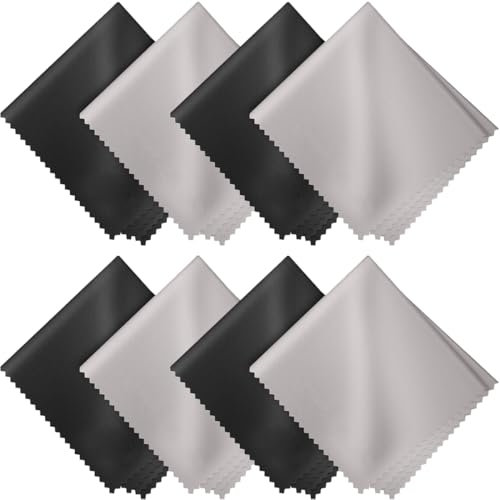 KOLZEMV Chiffons de Nettoyage,Lot de 8,chiffon lunettes de vue,lingettes lunettes,chiffon lunette,en Microfibre Surchoix pour Lentilles,Lunettes,Ecrans,Tablettes,Glasse, 6 x 7 Pouces (15 x 18 cm)