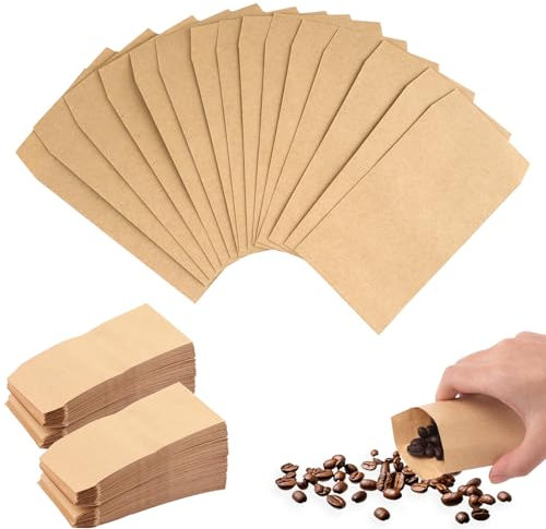 200 Stück Klein Samentütchen, Mini Papiertüten, Kraftpapier Tüten, Papiertüten Braun Klein, Adventskalender Tüten für Blumensamen, Hochzeit Umschläge, Geschenktüten
