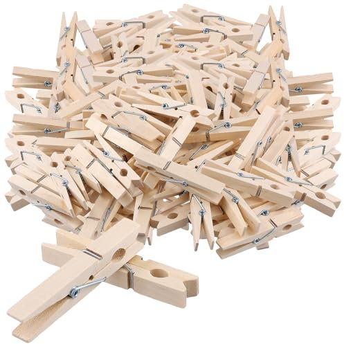 MANCHAP 300 pinzas grandes de madera para ropa, 7,2 x 1 cm, pinzas de madera para manualidades, fotos
