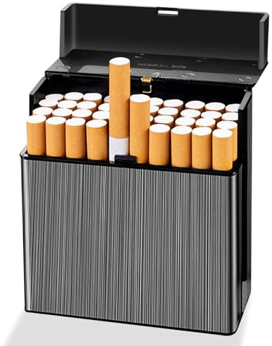 Boite a Cigarette Metal, Etui à Cigarettes pour 40 Cigarettes, Paquet Cigarette, Boite a Cigarettes Homme, Étui à Cigarettes Rétro en Métal, Etui cigarette, Boite cigarette